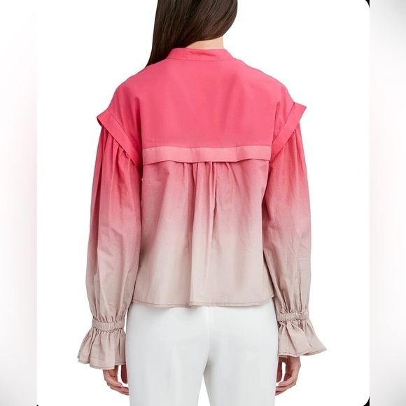 BCBGMAXAZRIA Gradient Pink to Cream Women's Button Down | Size Small - Picture 2 of 9